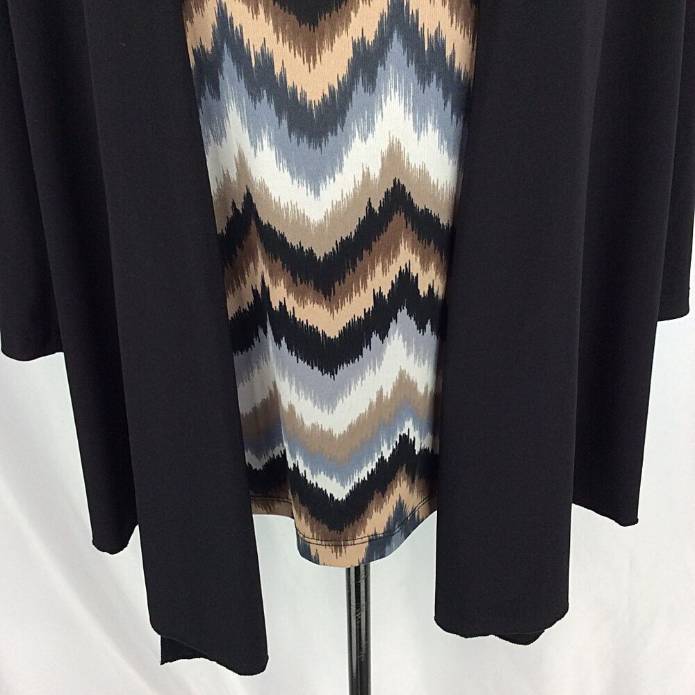 Perception Faux 2 PC Tank Cardigan Top Womens 1X Stretch Short Sleeve Ruffle - Picture 7 of 8